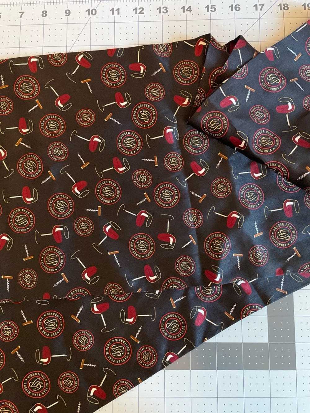 100% Silk Scarf Novelty Wine Motif 11"x 64"